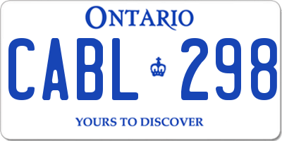 ON license plate CABL298