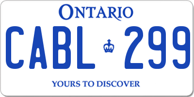 ON license plate CABL299