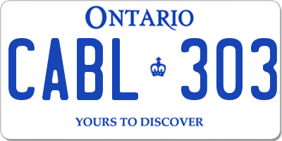 ON license plate CABL303