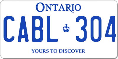 ON license plate CABL304