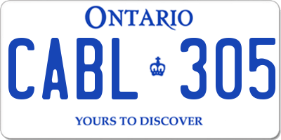 ON license plate CABL305