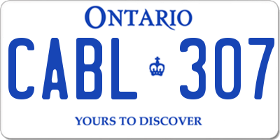 ON license plate CABL307