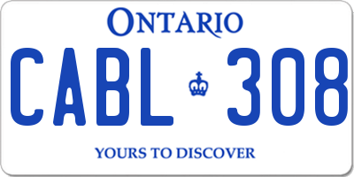 ON license plate CABL308