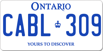 ON license plate CABL309