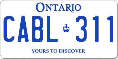 ON license plate CABL311