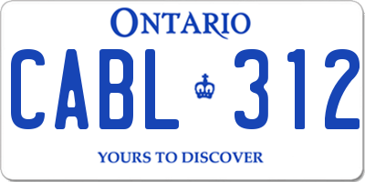 ON license plate CABL312