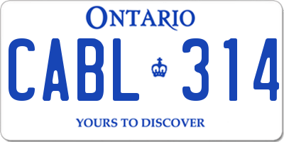 ON license plate CABL314