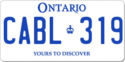 ON license plate CABL319