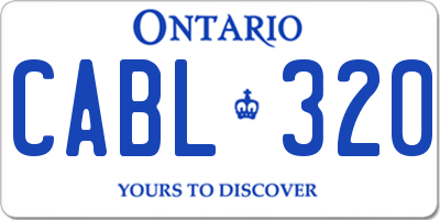 ON license plate CABL320