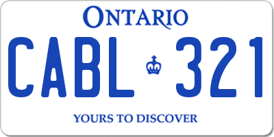 ON license plate CABL321