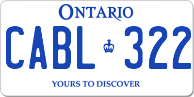 ON license plate CABL322