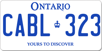 ON license plate CABL323