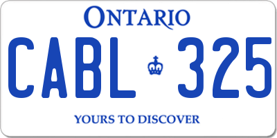 ON license plate CABL325