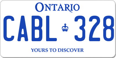 ON license plate CABL328