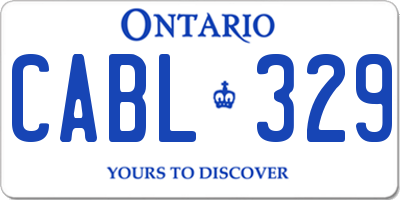 ON license plate CABL329