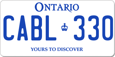 ON license plate CABL330