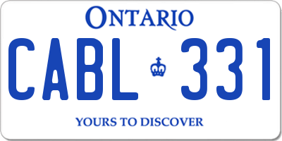 ON license plate CABL331