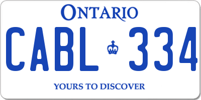 ON license plate CABL334