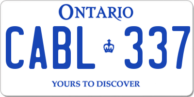 ON license plate CABL337