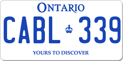 ON license plate CABL339