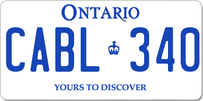 ON license plate CABL340