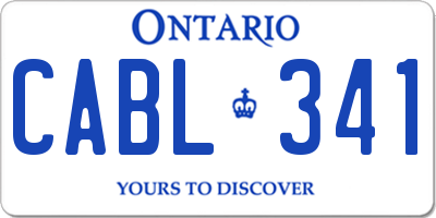 ON license plate CABL341