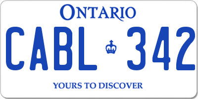 ON license plate CABL342