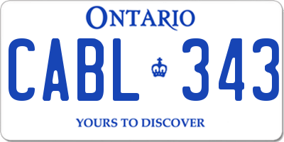 ON license plate CABL343