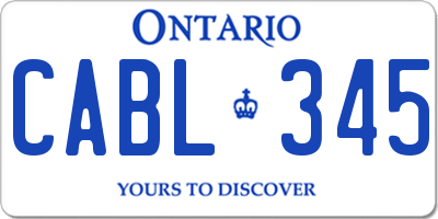 ON license plate CABL345