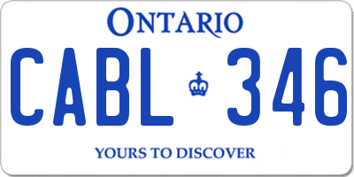 ON license plate CABL346