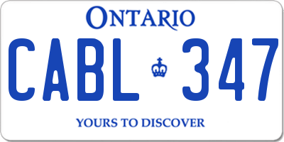 ON license plate CABL347