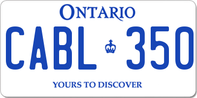 ON license plate CABL350