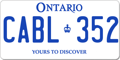 ON license plate CABL352