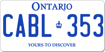 ON license plate CABL353