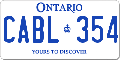 ON license plate CABL354