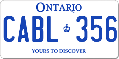 ON license plate CABL356