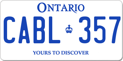 ON license plate CABL357