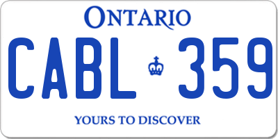 ON license plate CABL359