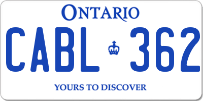 ON license plate CABL362