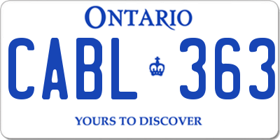 ON license plate CABL363