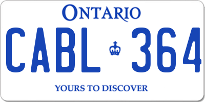 ON license plate CABL364