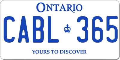 ON license plate CABL365