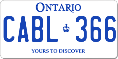 ON license plate CABL366