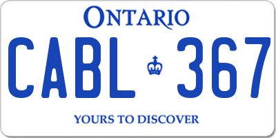 ON license plate CABL367