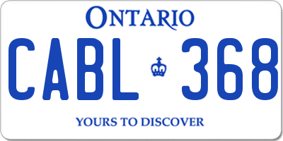 ON license plate CABL368