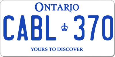 ON license plate CABL370