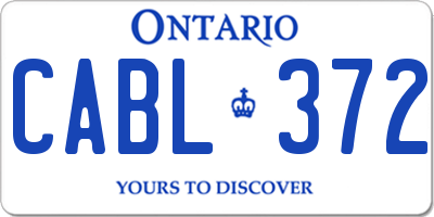 ON license plate CABL372