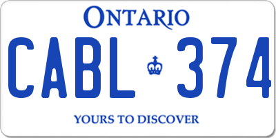 ON license plate CABL374