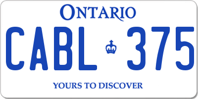 ON license plate CABL375