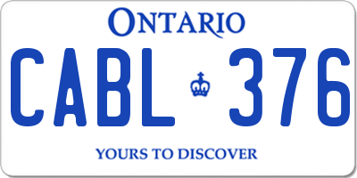 ON license plate CABL376